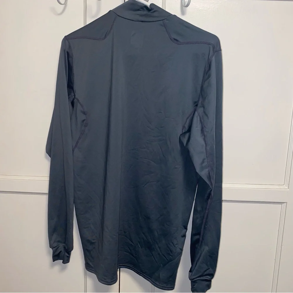 Nike Pro Large Fitted Long Sleeve Mock Neck Tee - Gray - Picture 3 of 11